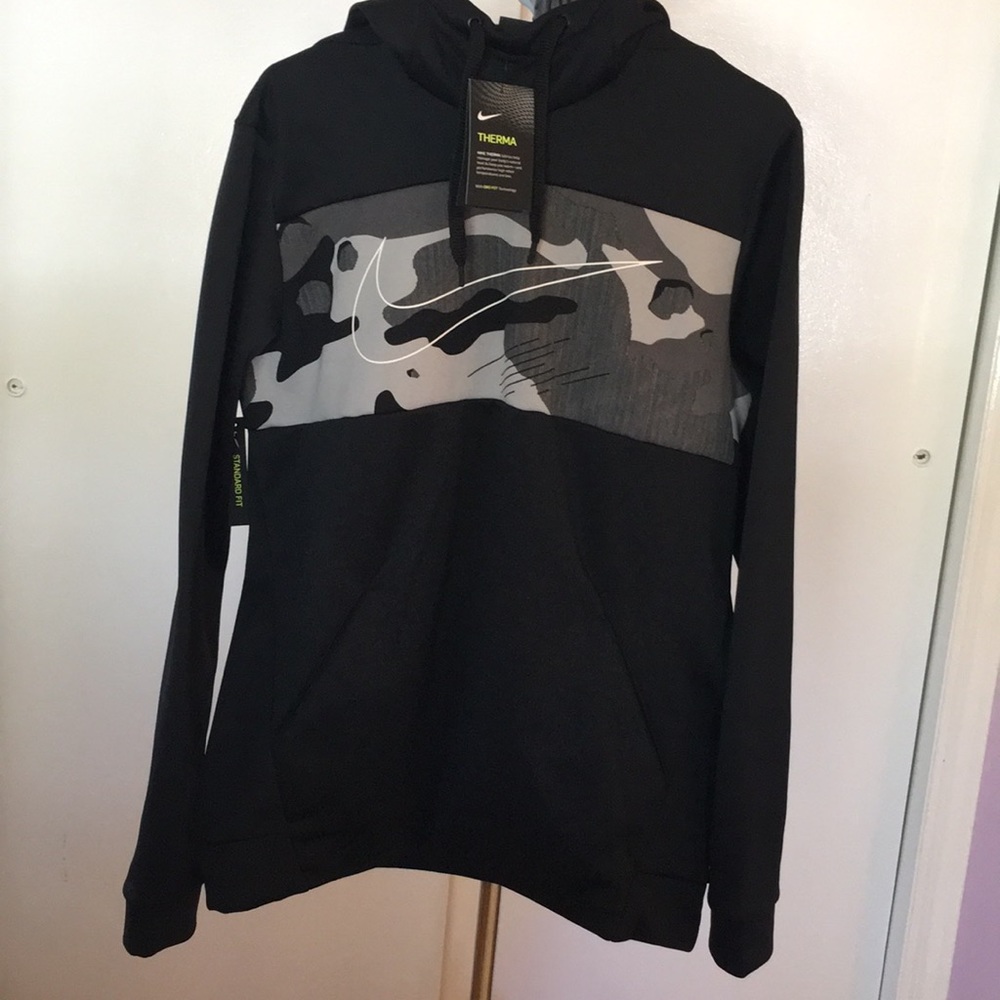 Black Nike Dri-Fit Sweatshirt with Camo Design
